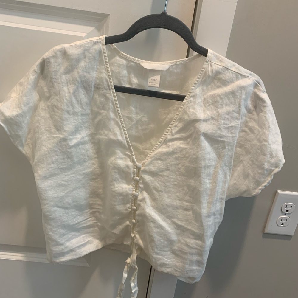 H&M Cream Buttoned Blouse